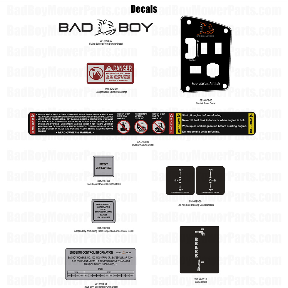 3989 - Bad Boy Mower Parts Lookup > 2025 > ZT Elite > Decals - 1